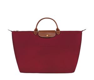 Buy Longchamp Le Pliage Large Cow Leather Trim Portable One Shoulder Travel Bag Large Size Women's Red at Sasom – Authentic and Ready to Ship