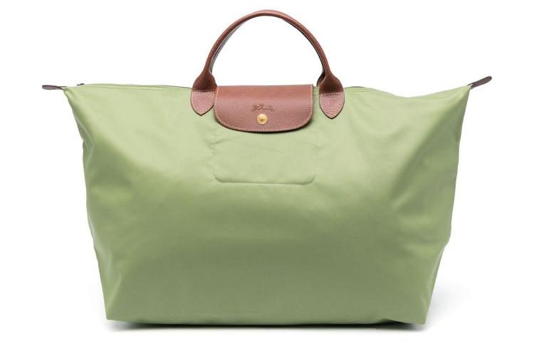 Longchamp Longchamp Le Pliage Large Cow Leather Trim Travel Bag Portable Luggage Bag Small Size Women's Avocado Green