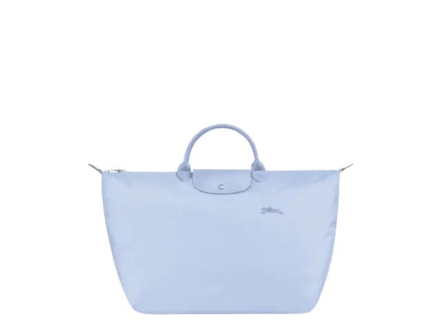 Longchamp Longchamp Le Pliage Green Cow Leather Trim Dumpling Bag Handbag Travel Bag Large Size Women's Blue - view 1