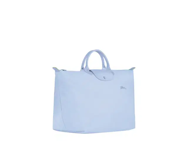 Longchamp Longchamp Le Pliage Green Cow Leather Trim Dumpling Bag Handbag Travel Bag Large Size Women's Blue - view 2