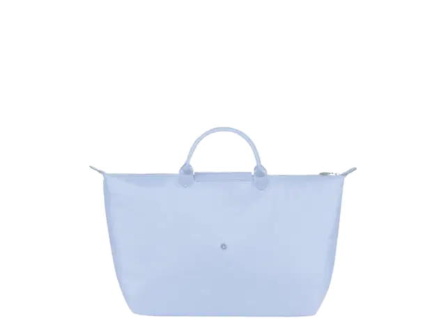Longchamp Longchamp Le Pliage Green Cow Leather Trim Dumpling Bag Handbag Travel Bag Large Size Women's Blue - view 3