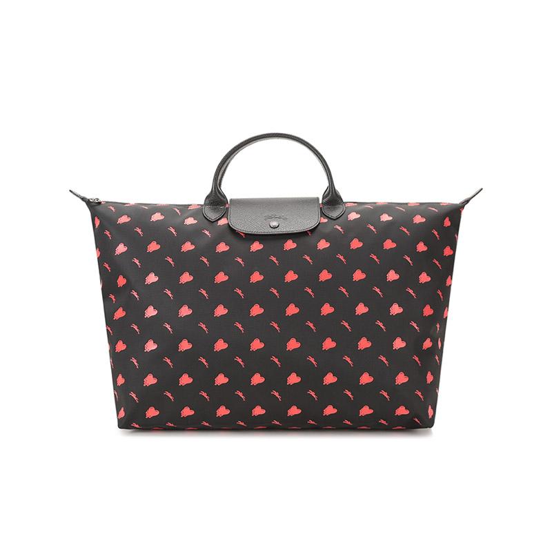 Longchamp Longchamp Le Pliage Fabric Dumpling Bag Handbags Women's Black Red