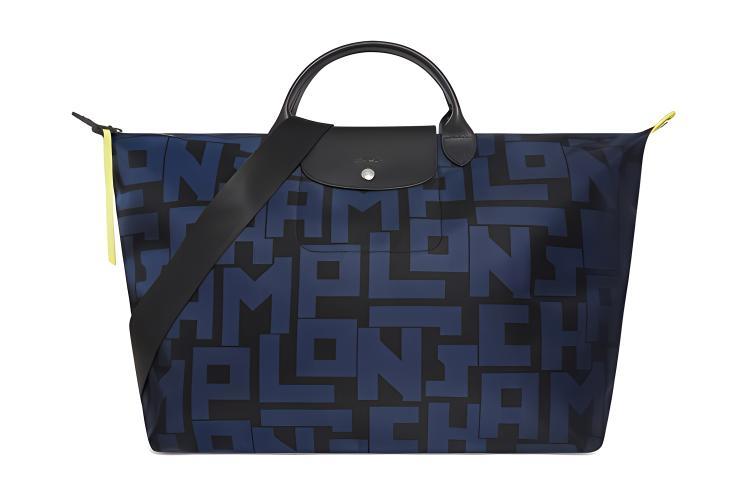 Longchamp Longchamp Le Pliage LGP Nylon Fabric One Shoulder Handbags Large Size Women's Black/Navy