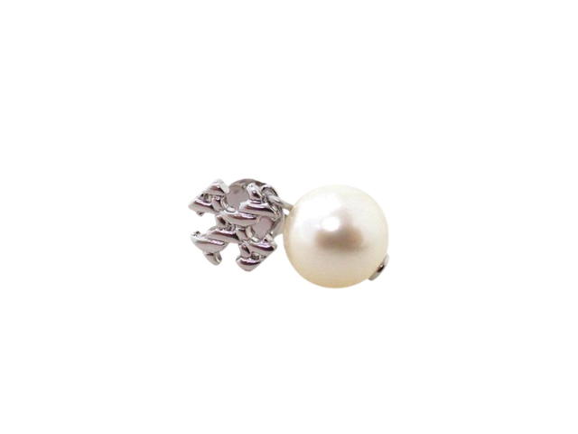 Tory Burch Tory Burch Rope Logo Pearl Drop Earrings Silver - view 3