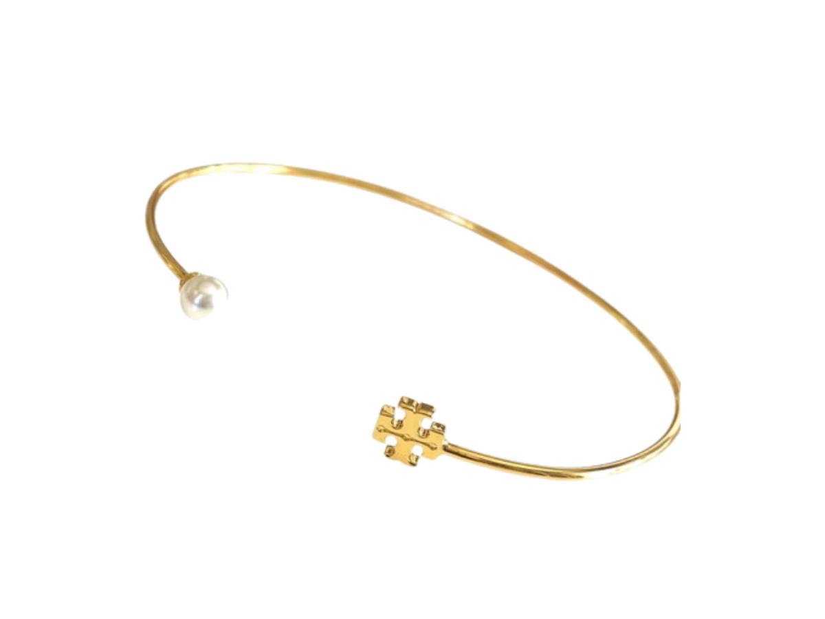 Tory Burch Tory Burch Kira Pearl Cuff Bracelet Gold