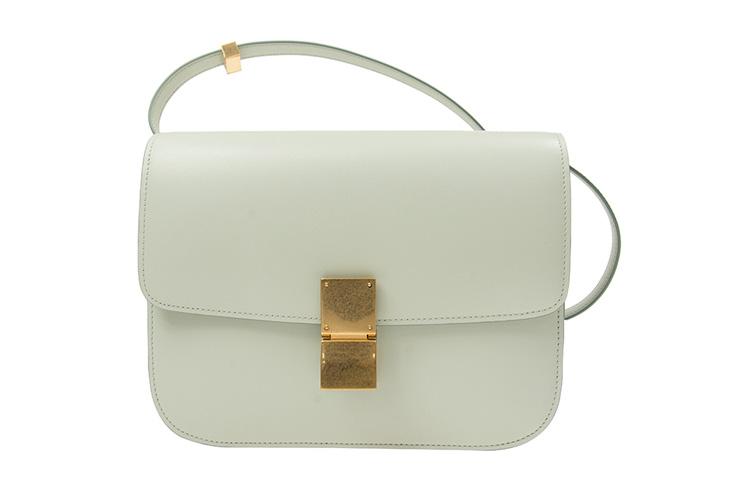 Celine Celine Classic Bo Calfskin Tofu Bag Small Square Bag Handbag Crossbody Bag Shoulder Bag Medium Size Women's Light Green