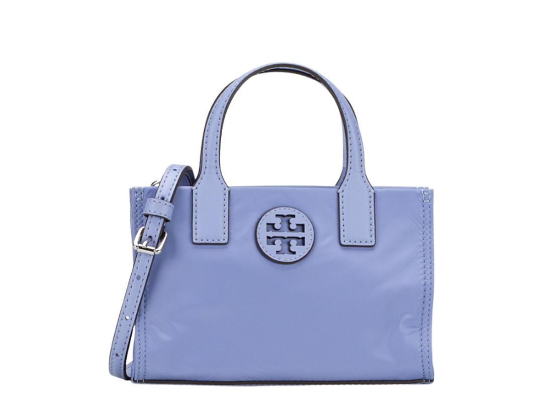Tory Burch Tory Burch Ella Nylon Shine Mini Tote Pale Iris