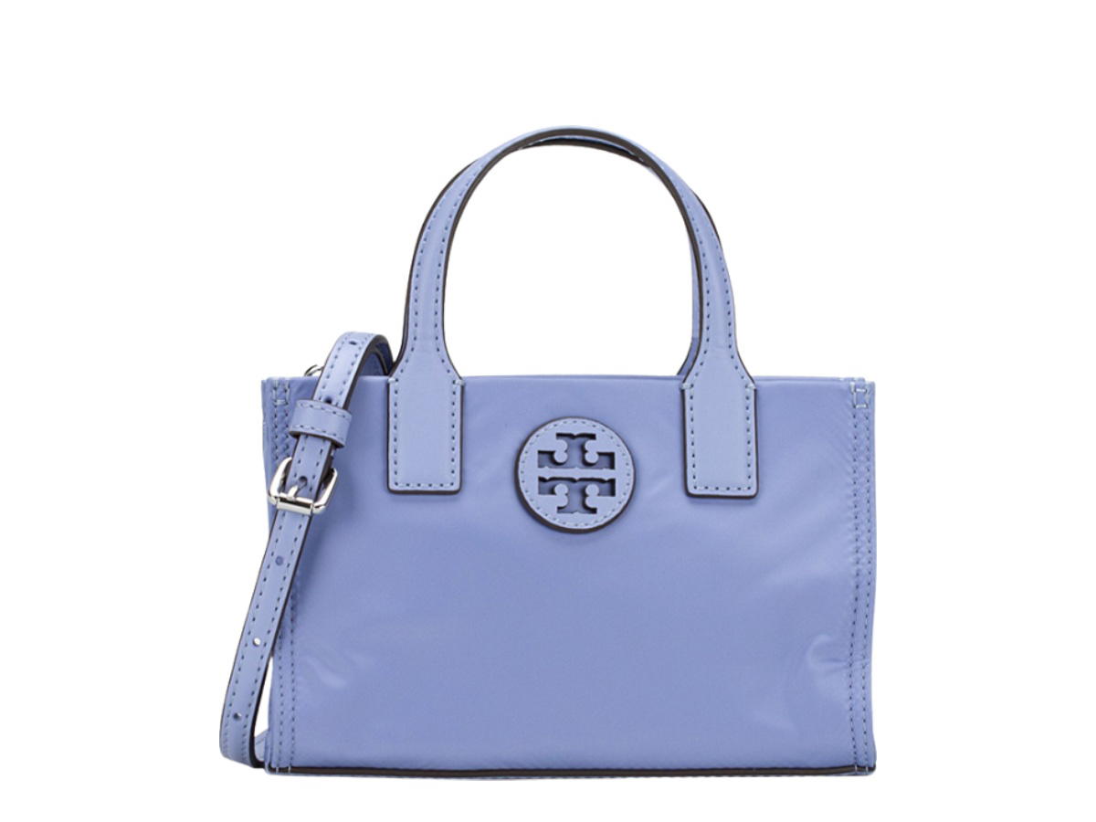 Tory Burch Tory Burch Ella Nylon Shine Mini Tote Pale Iris