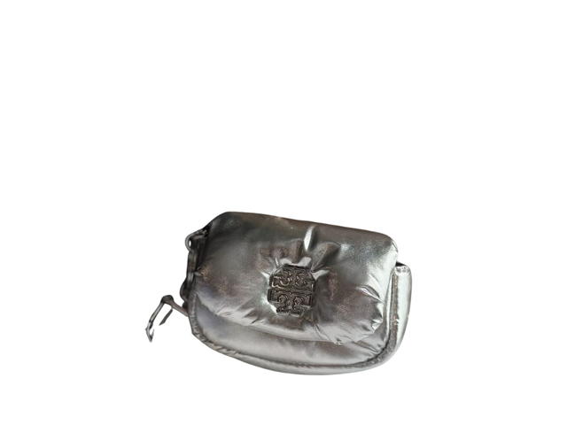 Tory Burch Tory Burch Puffy Card Case In Silver Nylon With Silver Hardware - view 1