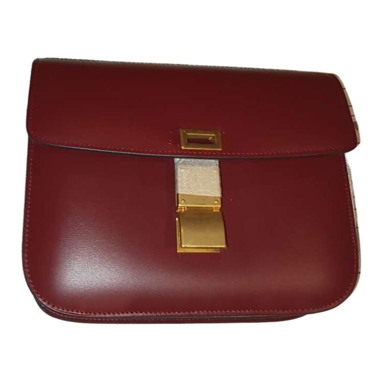 Celine Celine Classic Bo Calfskin Crossbody Bag, Shoulder Bag Small Size Women's Red