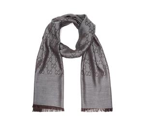 Buy Gucci Women's GG Logo Wool Silk Scarf 'Dark Gray' at Sasom – Authentic and Ready to Ship