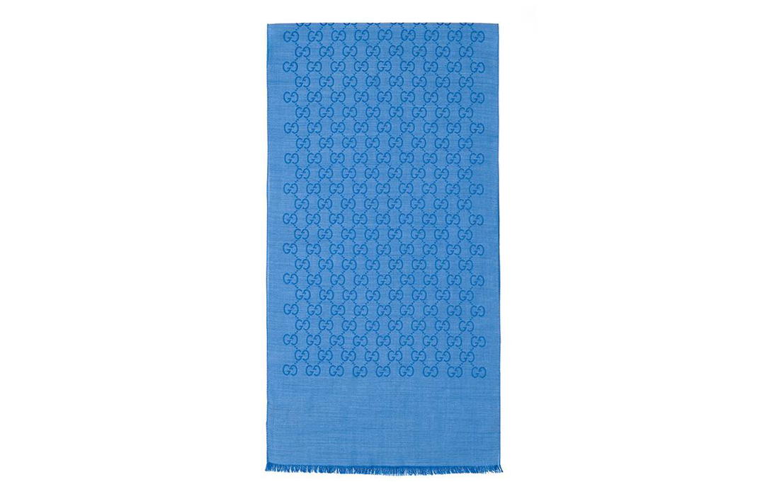 Gucci Gucci Knit Scarves Unisex Light Blue