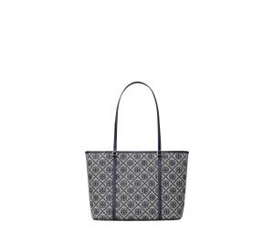 Buy Tory Burch Monogram Tote Bag Navy Blue at Sasom – Authentic and Ready to Ship