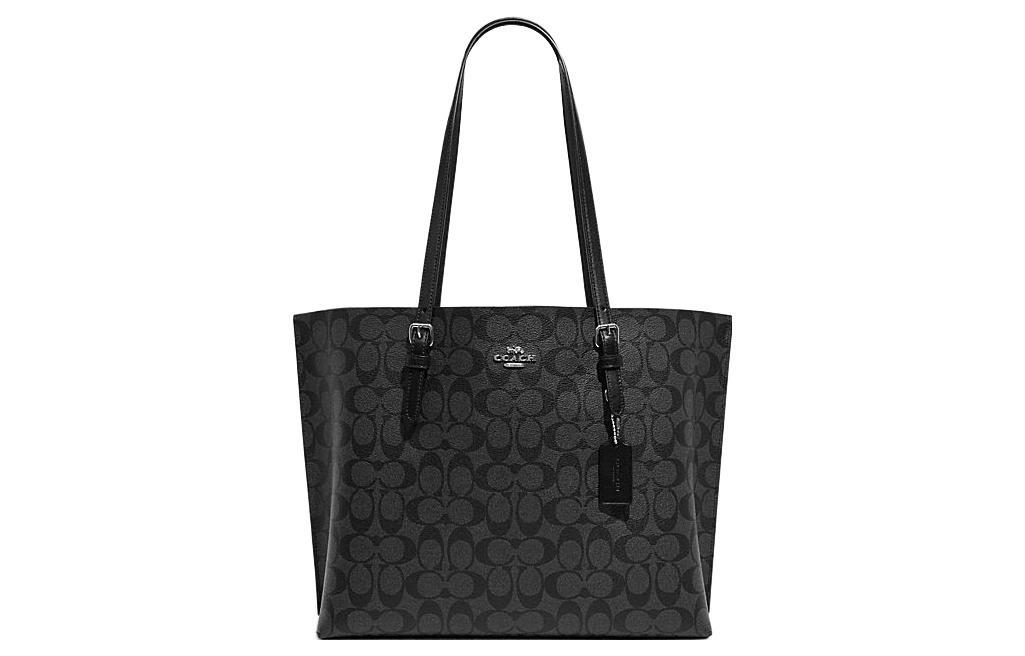 Coach Coach Mollie Artificial Leather Tote Bag Shopping Bag Shoulder Bag Handbag Large Size Women's Black