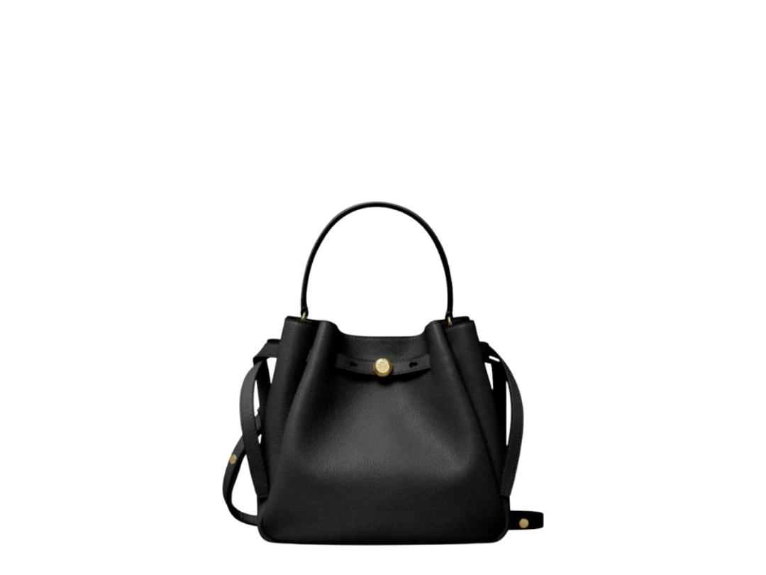 Tory Burch Tory Burch Romy Pebbled Bucket Bag Black