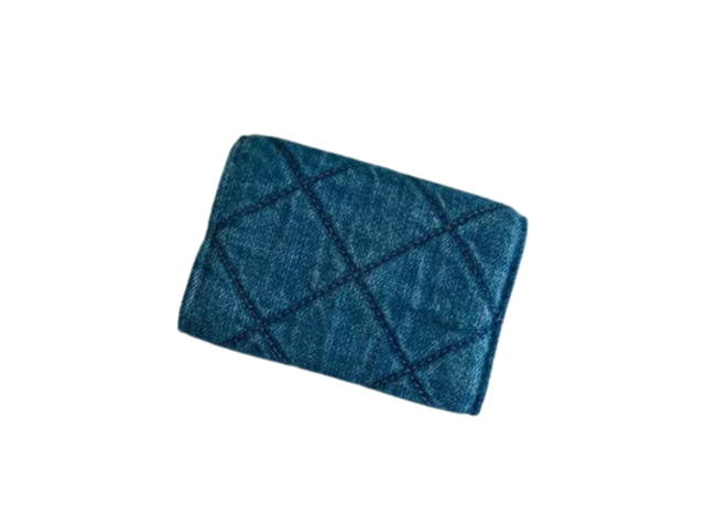Tory Burch Tory Burch Willa Card Case Wallet Denim In Denim With Silver Tone Hardware - view 2