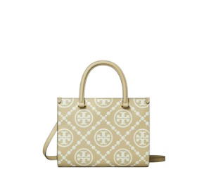 Buy Tory Burch T Monogram Contrast Embossed Square Tote Bag Beige at Sasom – Authentic and Ready to Ship