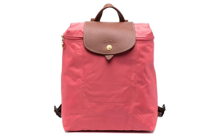 Longchamp Longchamp Le Pliage Polyamide With Calfskin Backpack Medium Size Men's Rose Red