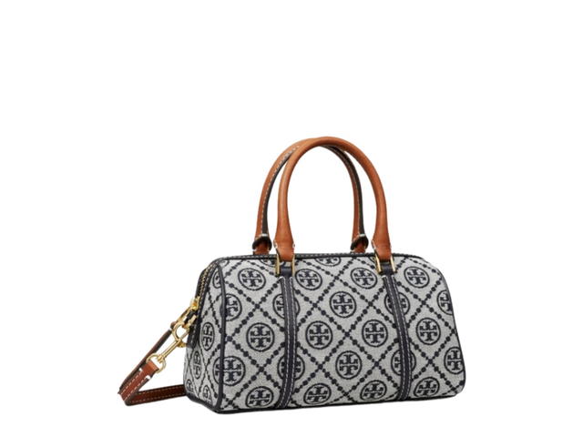 Tory Burch Tory Burch T Monogram Petite Barrel In Polyester Jacquard With Gold Hardware Tory Navy - view 2