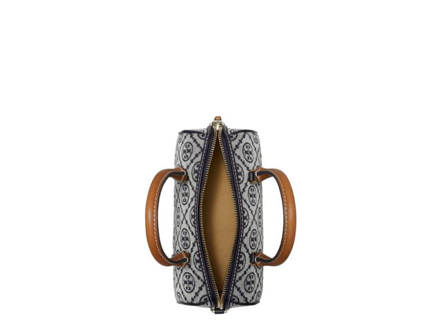 Tory Burch Tory Burch T Monogram Petite Barrel In Polyester Jacquard With Gold Hardware Tory Navy - view 3