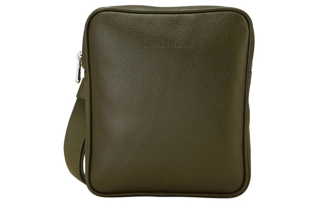 Longchamp Longchamp Fine Grain Leather Shoulder Bag Crossbody Bag Extra Small Men's Green
