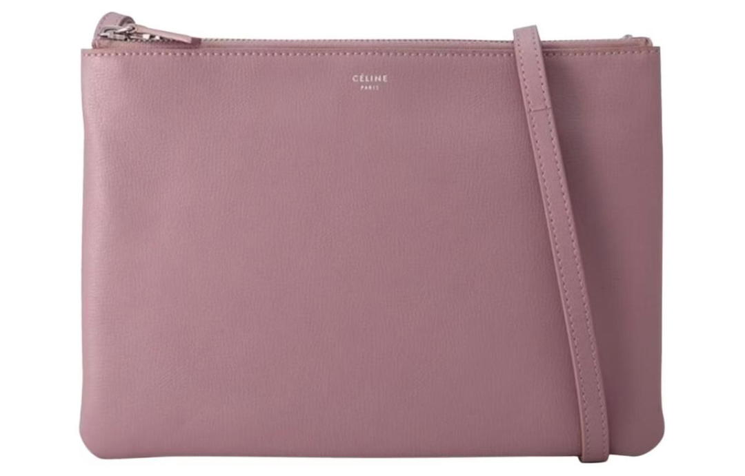 Celine Celine Trio Grained Calfskin Shoulder Bag Crossbody Bag Women's Rose