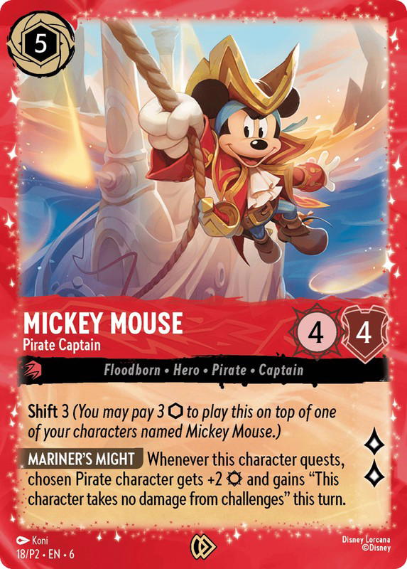 Disney Lorcana Disney Lorcana Mickey Mouse Pirate Captain Promo [18/P2] Promo Expansion 2 (EN)