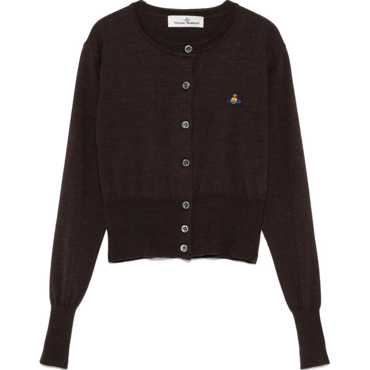 Vivienne Westwood Vivienne Westwood Orb Embroidered Cropped Cardigan