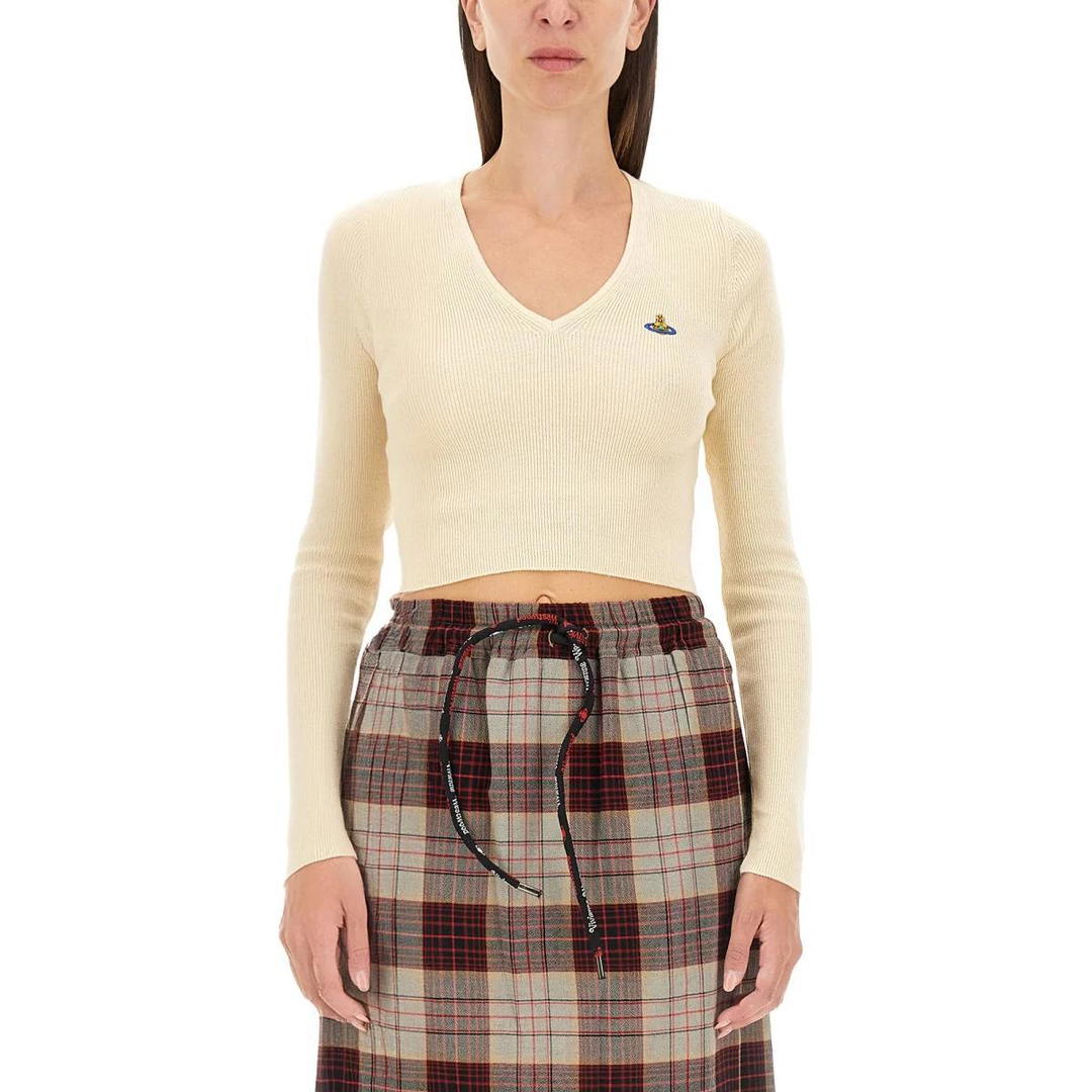 Vivienne Westwood Vivienne Westwood Bea Cropped V-Neck Jumper