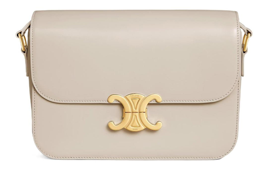 Celine Celine Triomphe Calfskin Shoulder Bag Portable Crossbody Bag Shoulder Bag Women's Luminous Stone Color