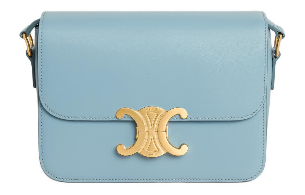 Celine Celine Triomphe Calfskin Shoulder Bag Crossbody Bag Women's California Blue