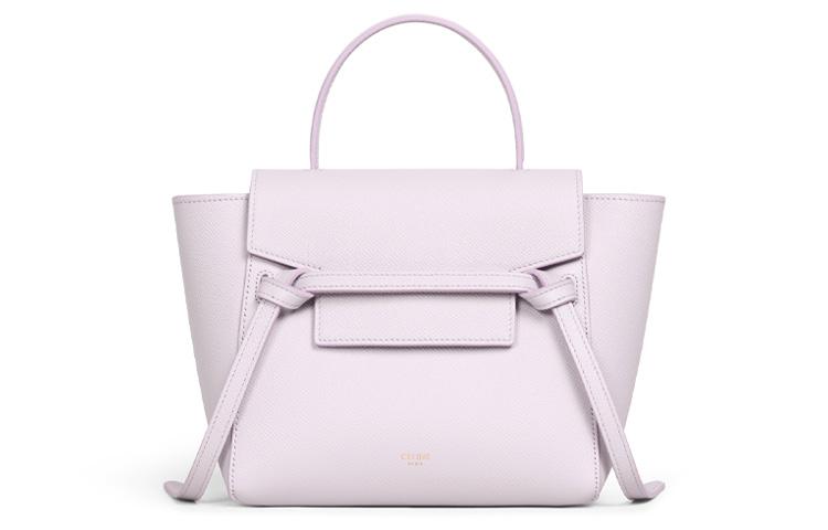 Celine Celine Cow Leather Catfish Bag Handbag One Shoulder Handbag Crossbody Bag Women's Candy Color Light Purple