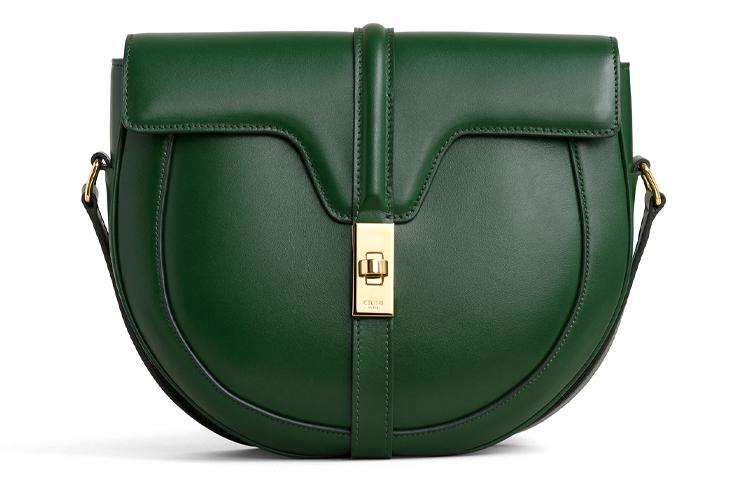 Celine Celine 16Besace Satin Calfskin Handbag Shoulder Bag Small Size Women's Malachite Green