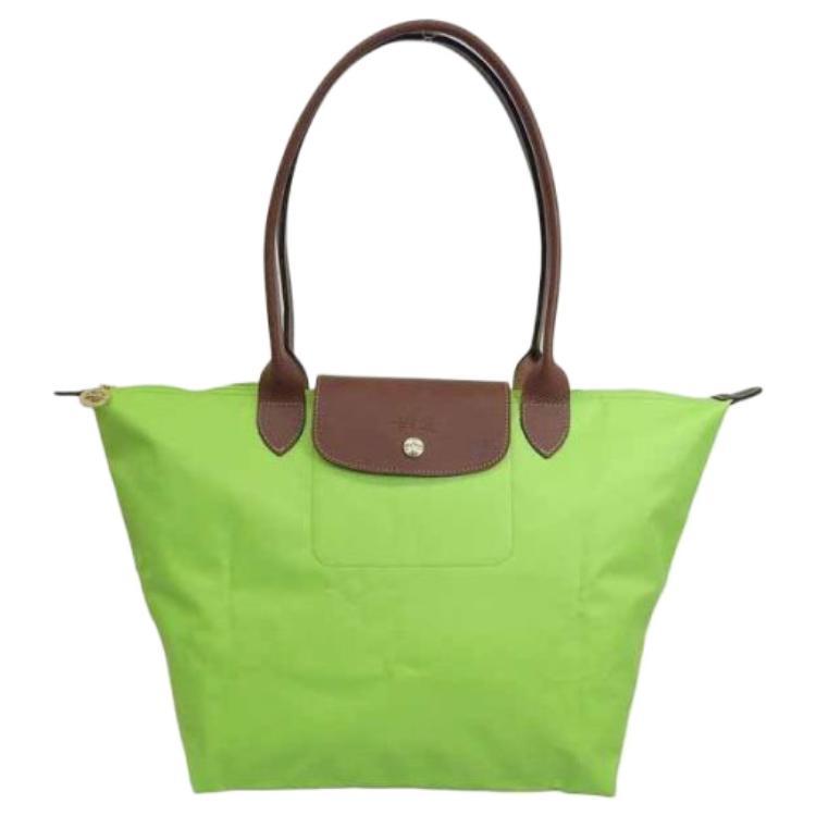 Longchamp Longchamp Le Pliage Cow Leather Canvas Polyamide Canvas Bag Dumpling Bag Handbag Shoulder Bag Women's Green