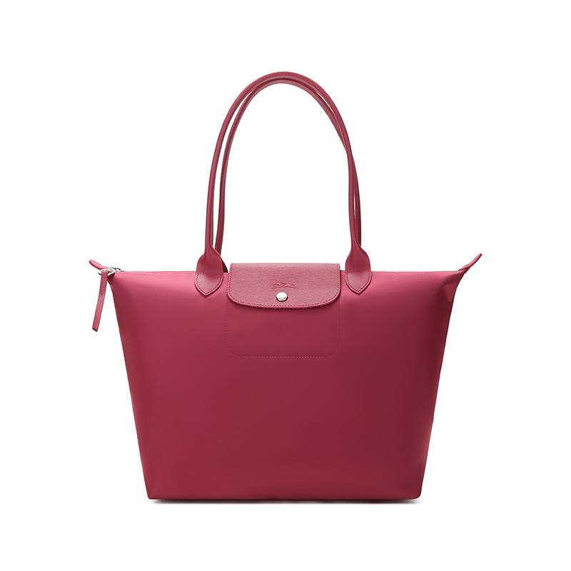 Longchamp Longchamp Le Pliage Néo Cow Leather Dumpling Bag Handbag Shoulder Bag Women's Raspberry Red