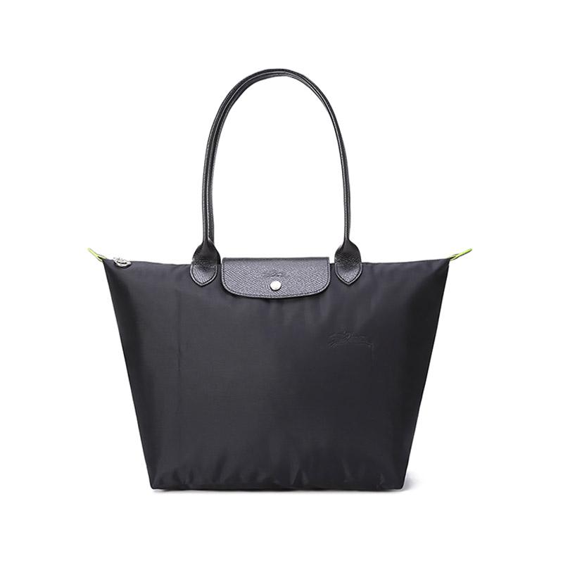 Longchamp Longchamp Le Pliage Green Recycled Canvas Dumpling Bag Handbag Shoulder Bag Unisex Black