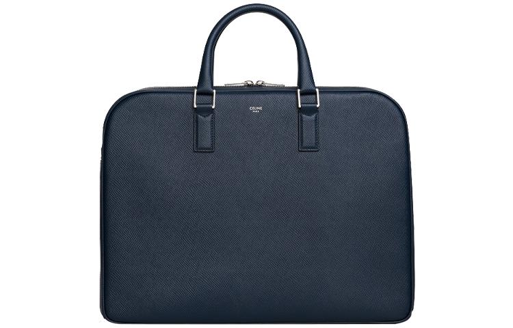 Celine Celine Cow Leather Briefcases Medium Size Men's Marine Blue