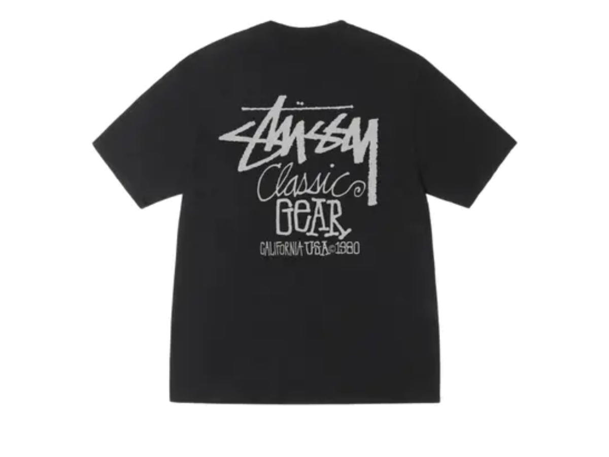 Stussy Stussy Classic Gear Tee Pigment Dyed Faded Black White