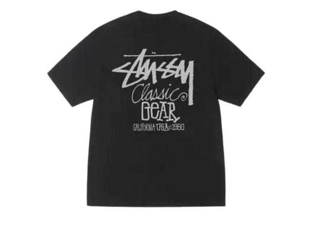 Stussy Stussy Classic Gear Tee Pigment Dyed Faded Black White - view 1