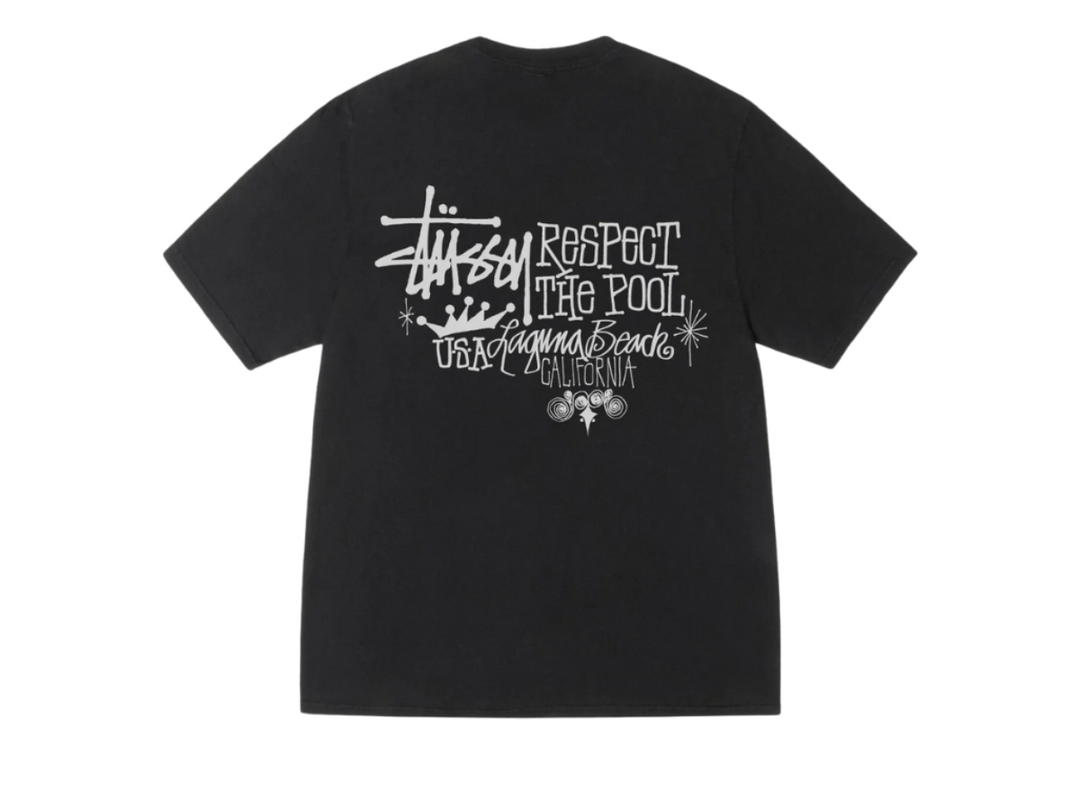 Stussy Stussy Respect The Pool Tee Pigment Dyed Black