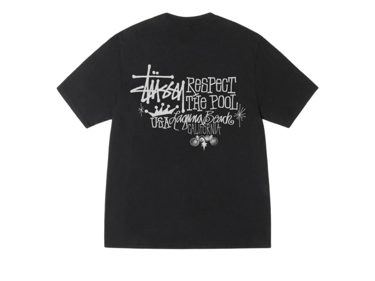 Stussy Stussy Respect The Pool Tee Pigment Dyed Black