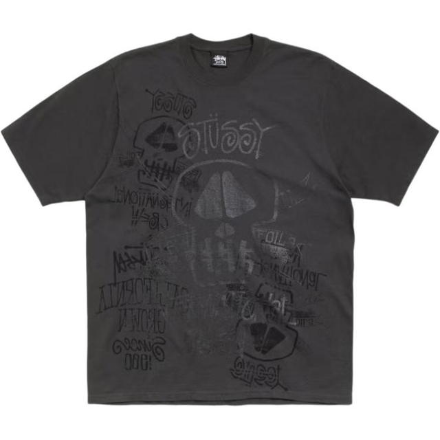 Stussy Stussy SKULLS TEE PIGMENT DYED - Black - view 1
