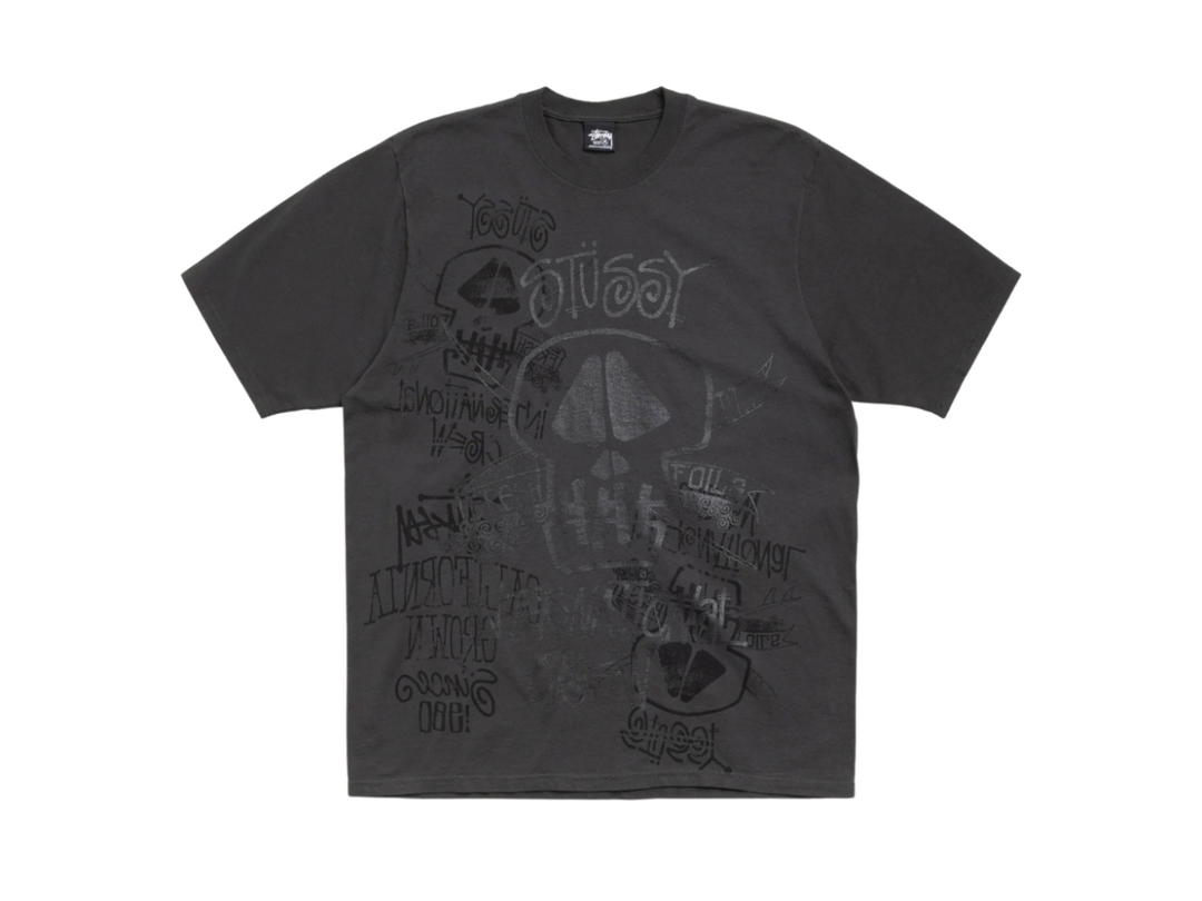 Stussy Stussy Skulls Tee Pigment Dyed Faded Black