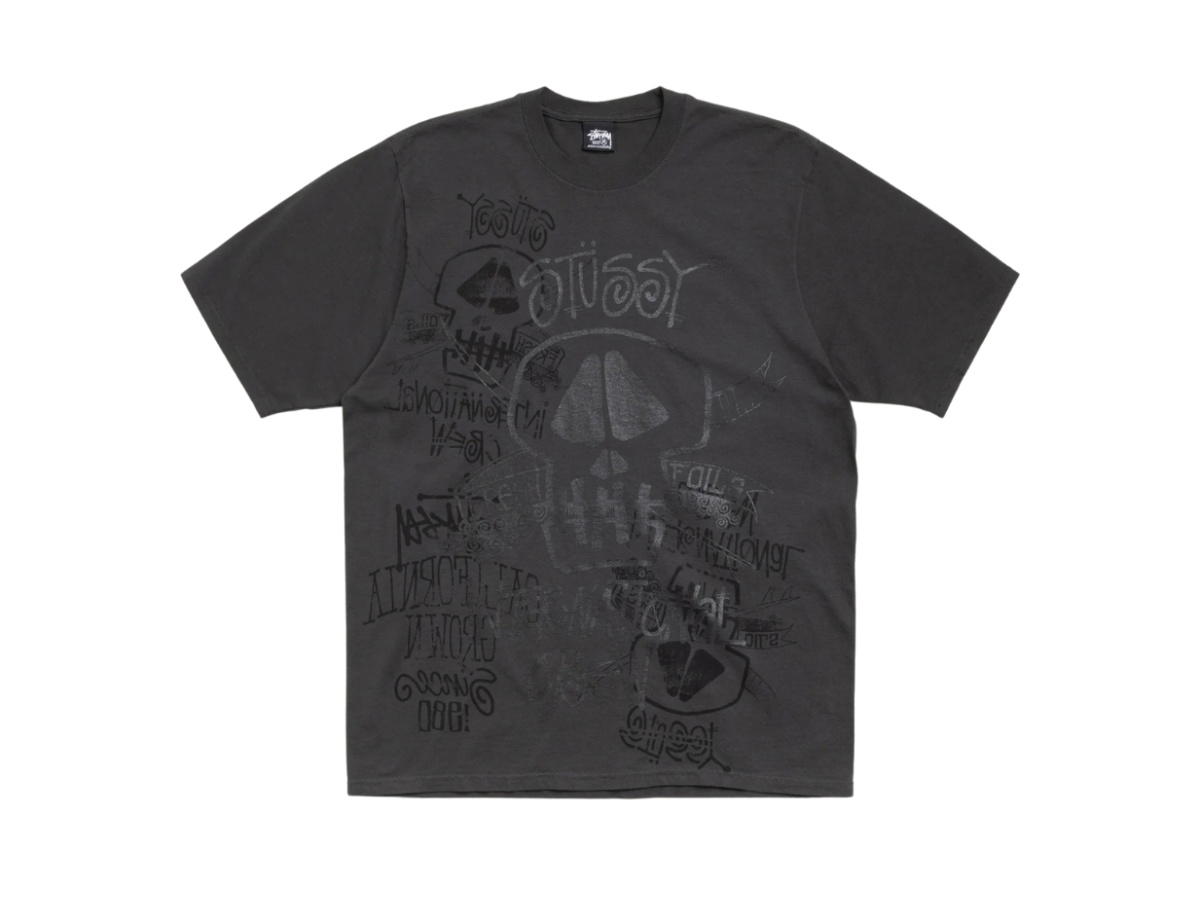 Stussy Stussy Skulls Tee Pigment Dyed Faded Black