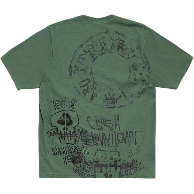 Stussy Stussy SKULLS TEE PIGMENT DYED - Green/Pine - view 2