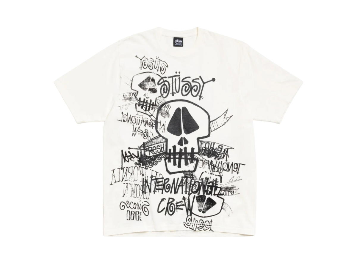 Stussy Stussy Skulls Tee Pigment Dyed Natural