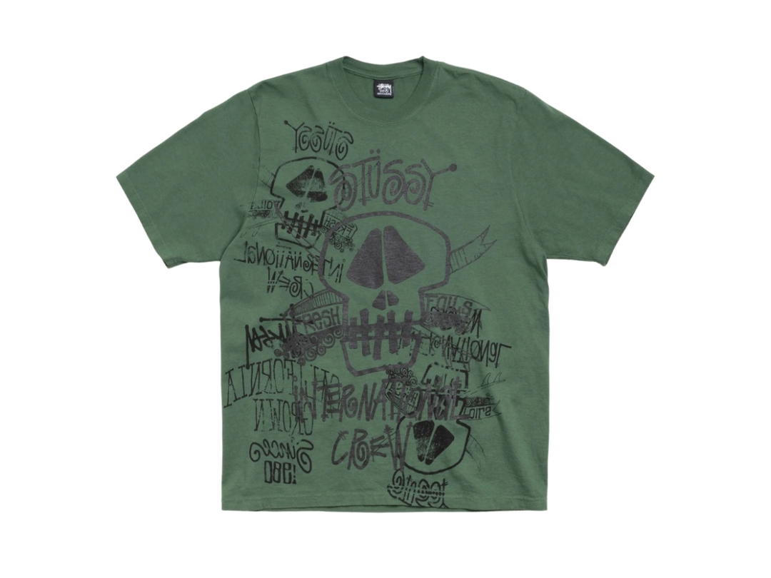 Stussy Stussy Skulls Tee Pigment Dyed Pine