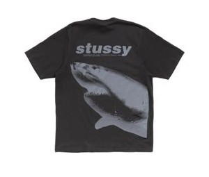 Buy Stussy Shark Tee Pigment Dyed - Faded Black at Sasom – Authentic and Ready to Ship