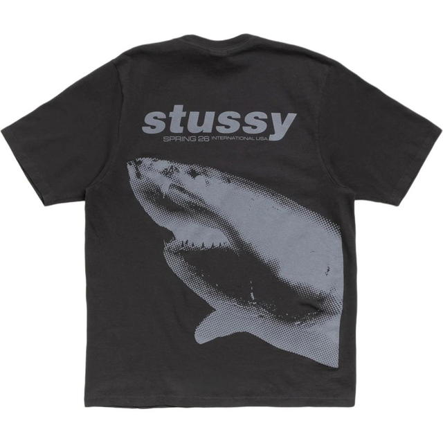 Stussy Stussy Shark Tee Pigment Dyed - Faded Black - view 1