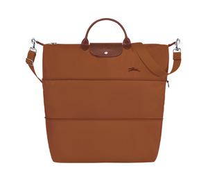 Buy Longchamp Le Pliage Green Cow Leather Trim Portable One Shoulder Travel Bag Large Size Women's Brown at Sasom – Authentic and Ready to Ship
